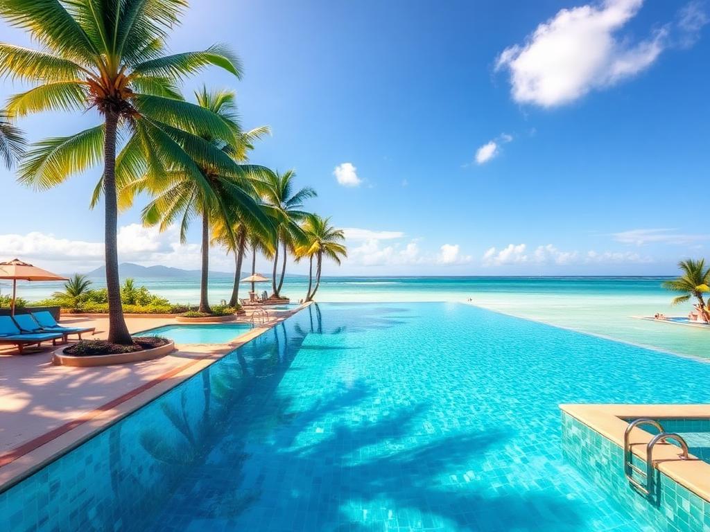 Tropical resort swimming pool